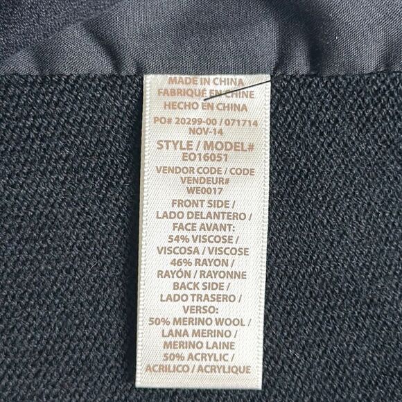 ELLA MOSS Black Lightweight Fringed Moto Jacket Knit Sleeves and Back size S - Picture 14 of 14